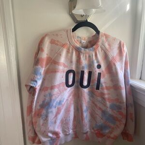 Clare V Tie-Dye Sweatshirt in Pink and Blue